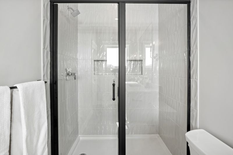Sleek Shower with Glass Panel