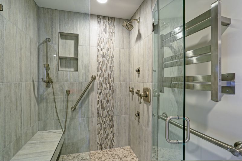 Contemporary Shower with Built-in Bench